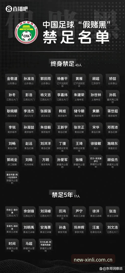 中国足球反腐禁足名单全解析：从终身禁赛到5年处罚的实用知识